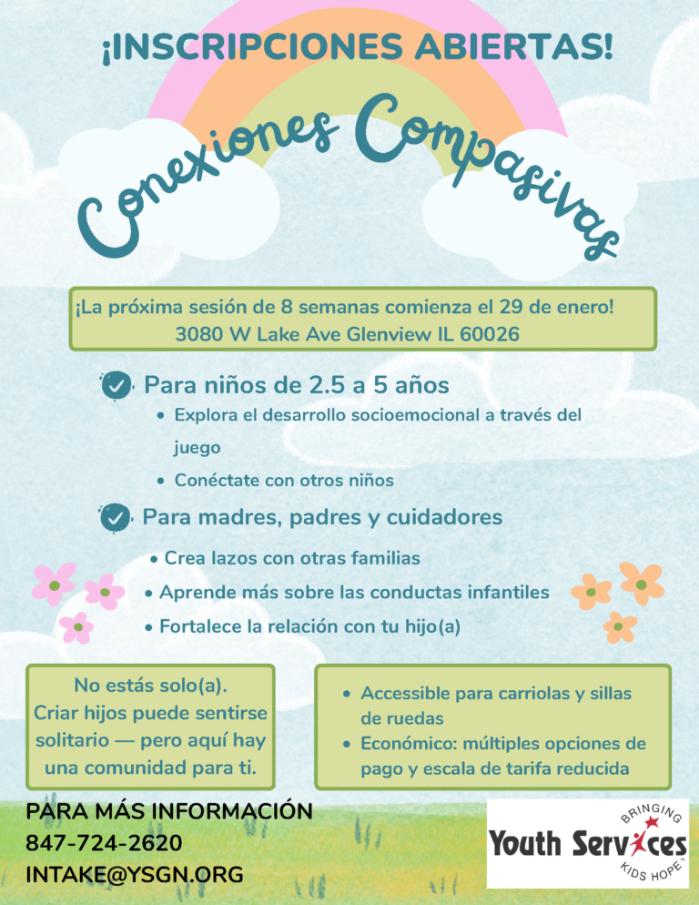 Caring Connections for parent and child in Spanish flyer